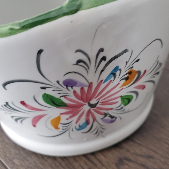 3pc Hand Painted Ceramic Candle Holders & Watering Can Vase Complimentary Set - Picture 4 of 10